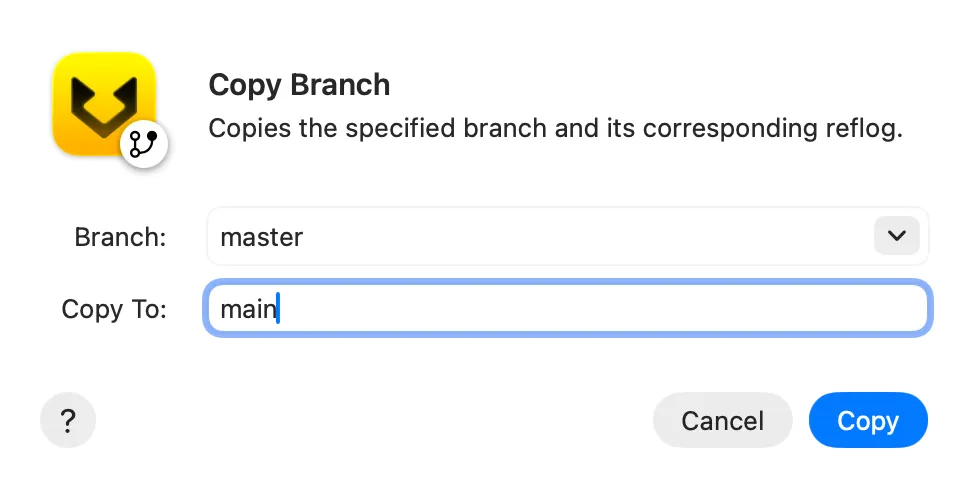 Copy a branch screenshot