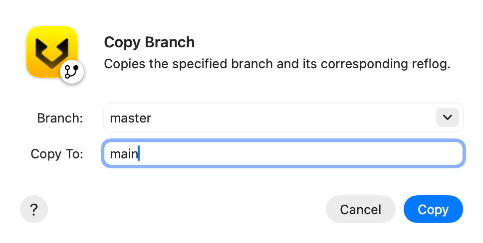 Copy a branch screenshot