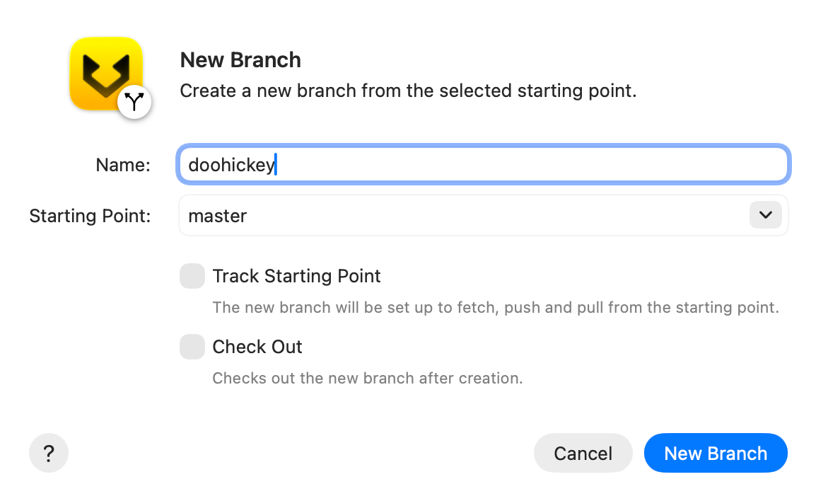 Create a branch screenshot