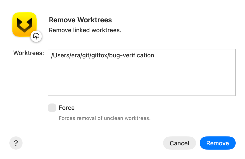 Remove linked worktrees screenshot