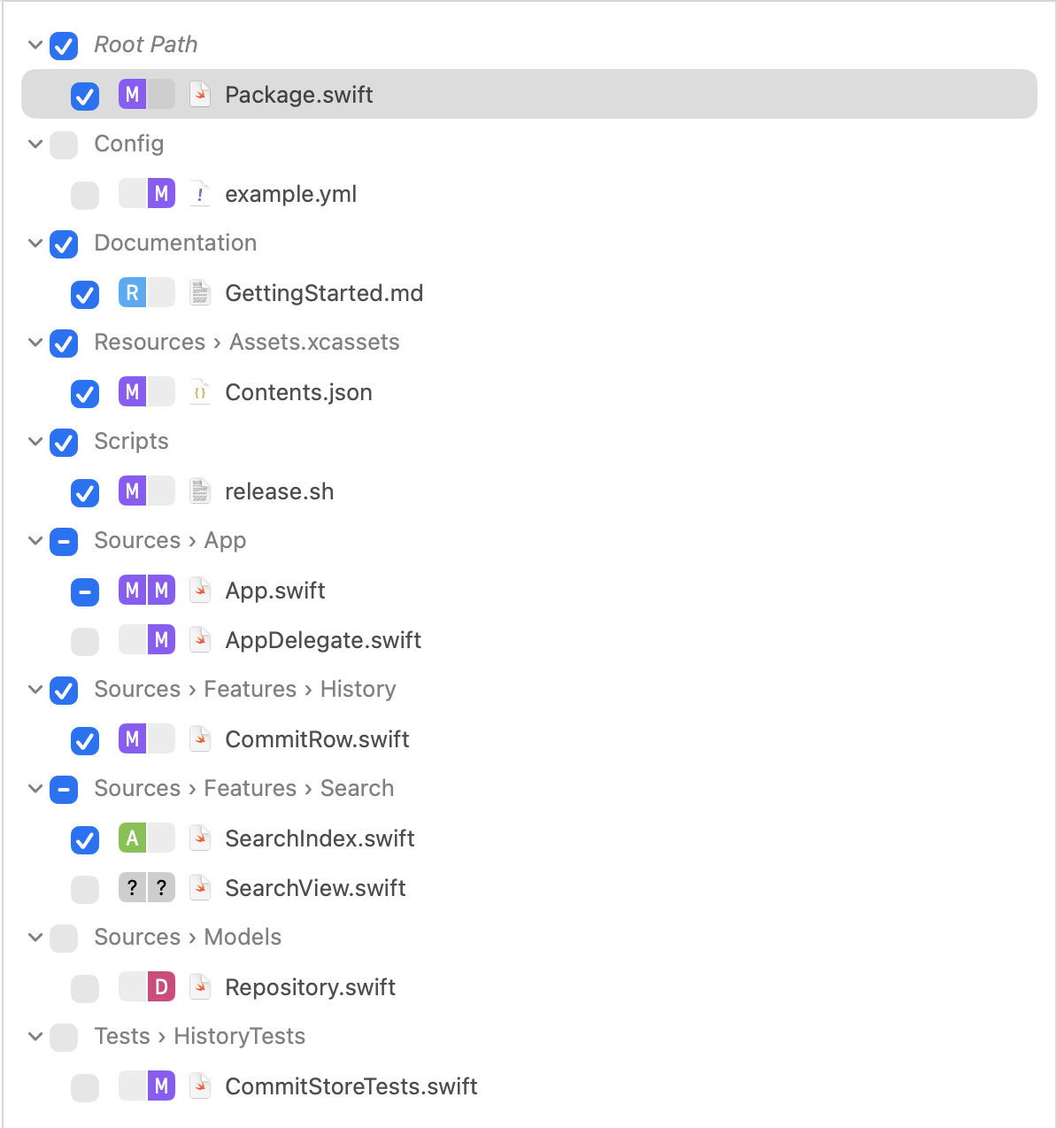 Group View file outline screenshot