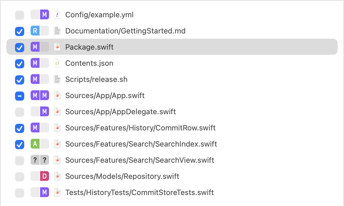 List View file outline screenshot